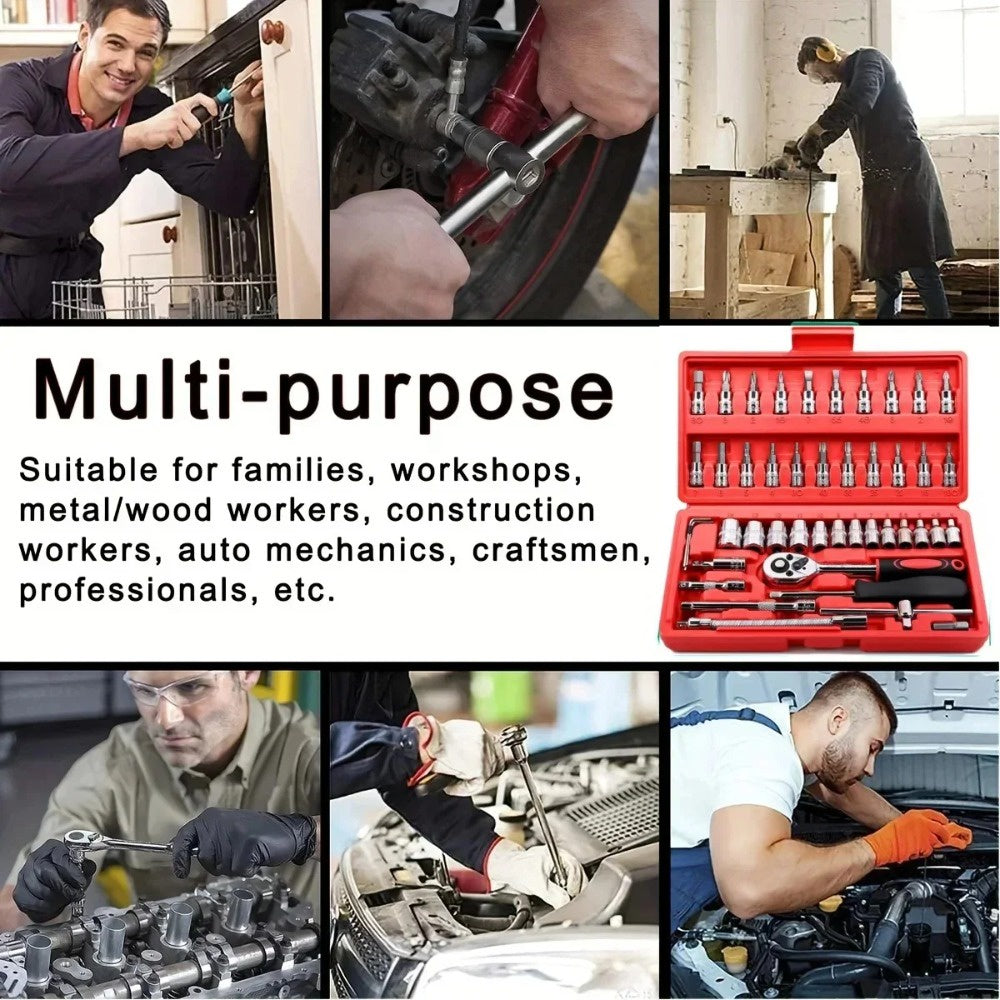 Elite Auto 46-Piece Car Repair Tool Kit | طقم أدوات صيانة السيارات