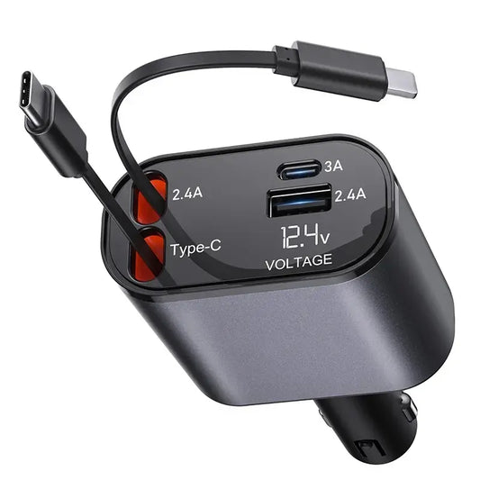 Elite Auto 4-in-1 Fast Car Charger | شاحن سيارة متعدد الوظائف