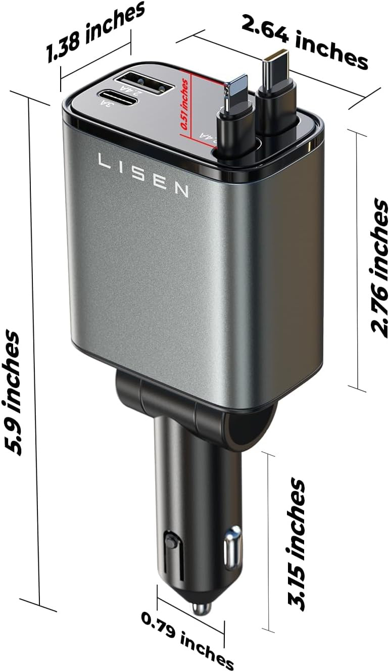 Elite Auto 4-in-1 Fast Car Charger | شاحن سيارة متعدد الوظائف